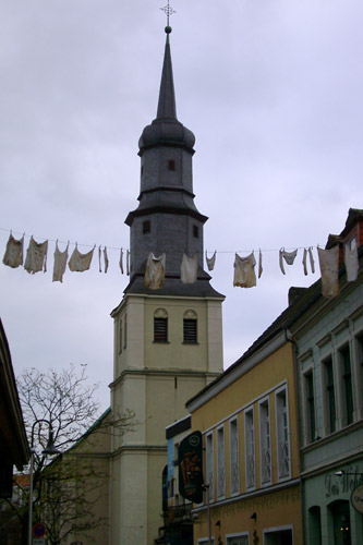 Kirke og vasketøj i Hamm