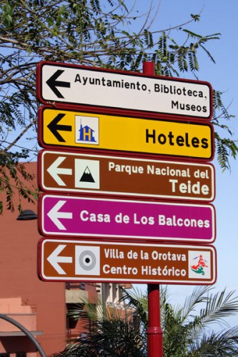 Skilte i La Orotava