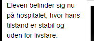 Tilstand uden for livsfare Tilstand uden for livsfare