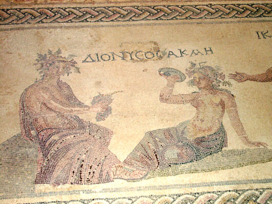 Gulvmosaik med Dionysos og Akme