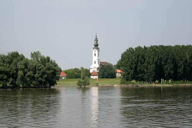 Serbian church seen from the Danube