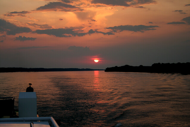 Solnedgang på Donau