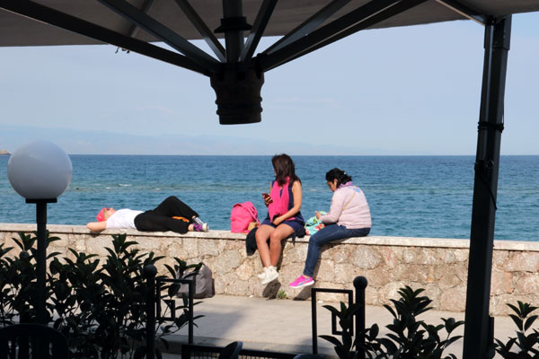 Pause p� strandpromenaden