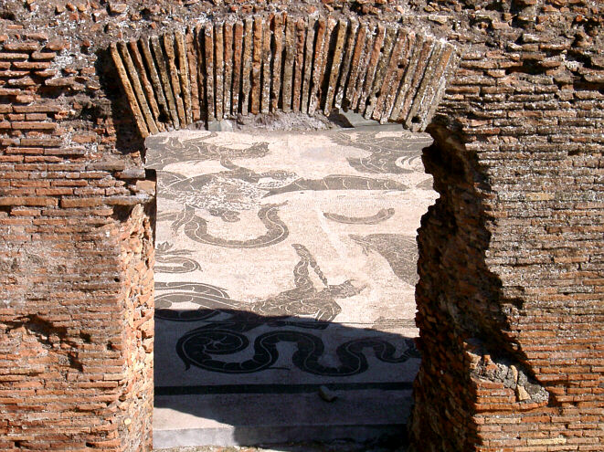 Floor mosaic in Ostia Antica