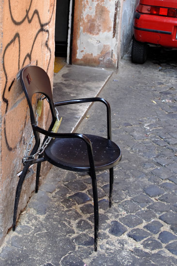Chained chair in Trastevere