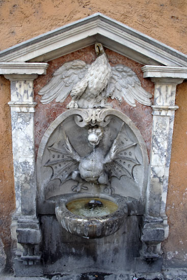 Dragon fountain near St. Peter's.
