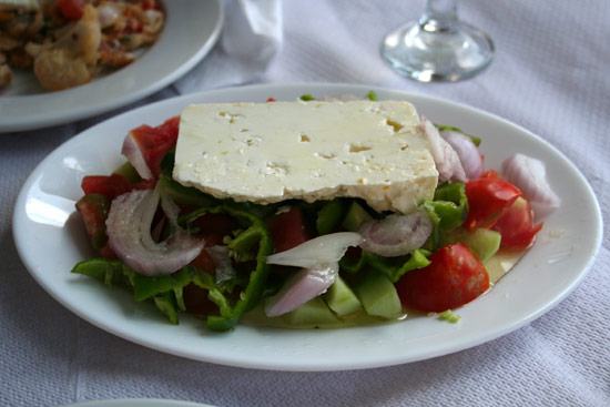 Greek salad in Olympos.
