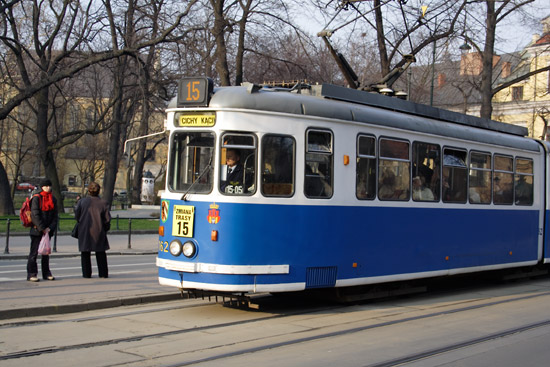 Tram in Krakow.