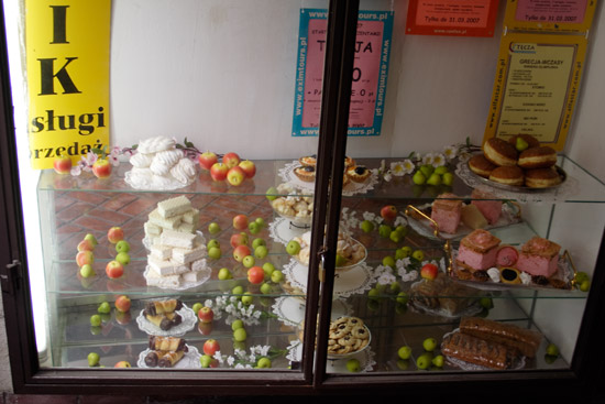 Udstillede kager i Krakow