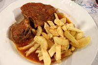 Ged i tomatsauce p� Psaropoula