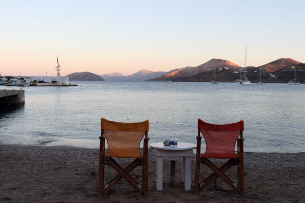 Panteli Bay lige f�r solnedgang