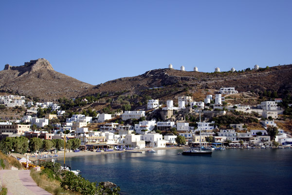 Panteli panorama with the castle and windmills