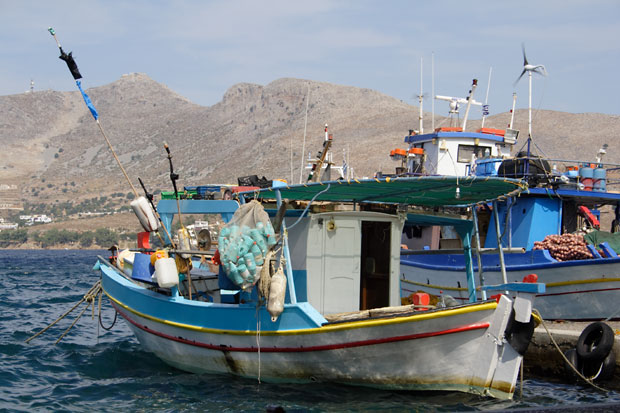 Fiskekuttere i Agia Marina p&aring; Leros