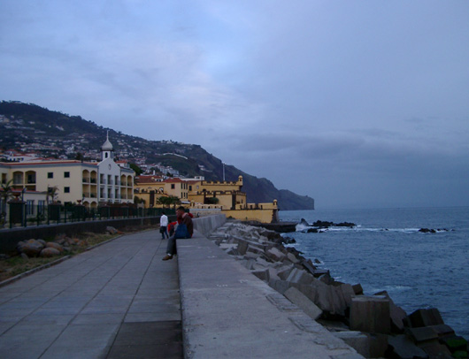 Dusk at Funchal's seafront.