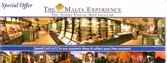 Billet til The Malta Experience og link til showets hjemmeside