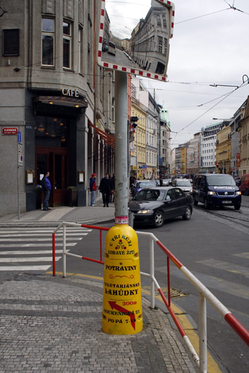 Lamp post with advertisements