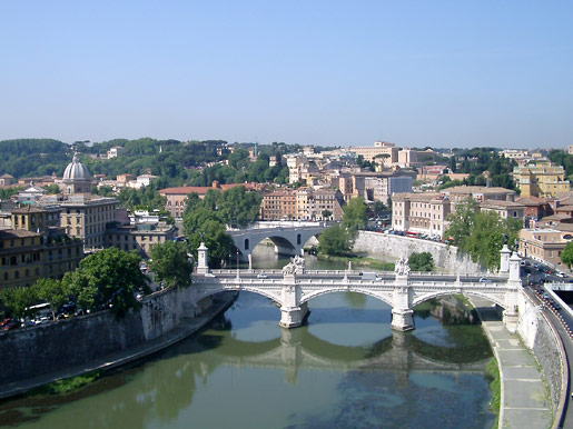 Bridge across the Tiber in Rome