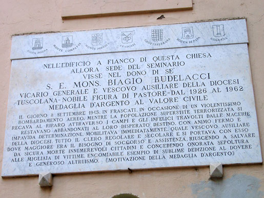 Memorial tablet in Frascati