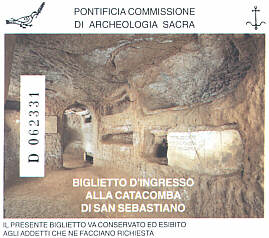 Ticket to the San Sebastiano catacombs