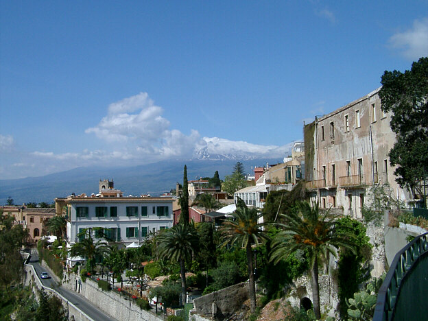 Udsigt til Etna fra Taormina