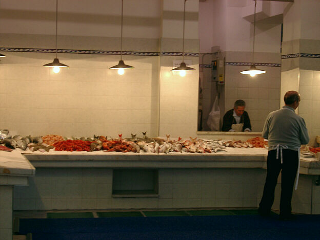 Fish market in Giardini Naxos, Sicily