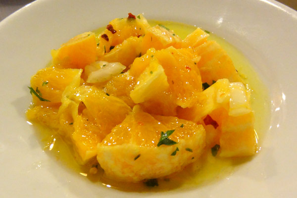 Siciliansk appelsinsalat p&aring; Osteria Mariano