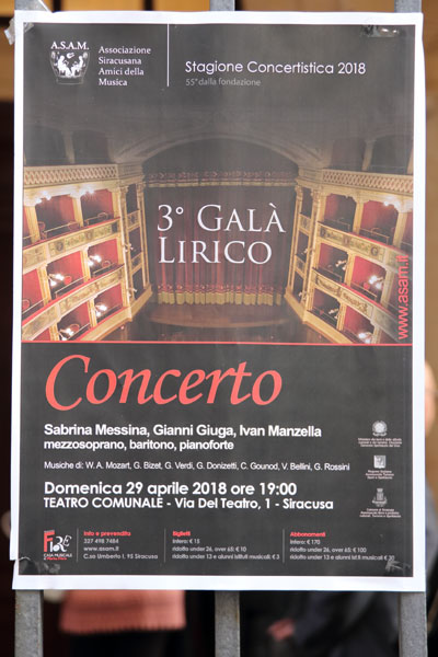 Koncertplakat i Siracusa