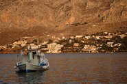Kalymnos i gyldent aftenlys