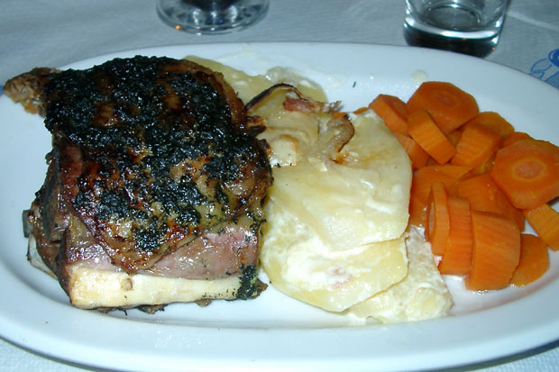 Gr&aelig;sk lammekrone med mynteglasering