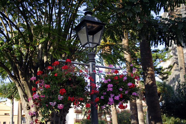 Lygtep&aelig;l med blomster
