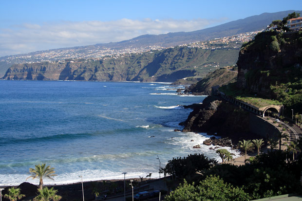 Udsigt over bugten ved Puerto de la Cruz
