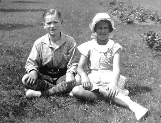 A young Sven Nielsen with a girl