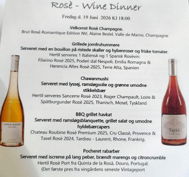 Rosé-menu